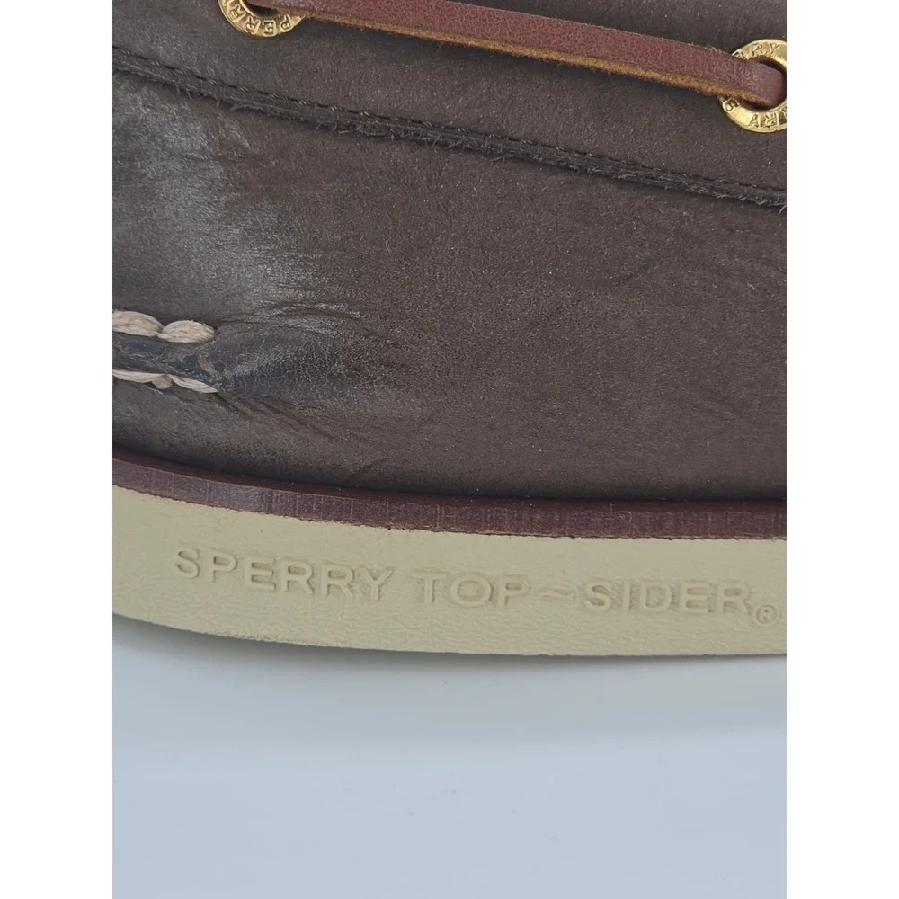 Sperry Gold Cup Authentic Original Brown Leather Boat Shoes Mens Size 9.5 Preppy